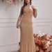 Spaghetti Strap Allover Rhinestone Mermaid Midi Dress, Sparkly Bodycon Formal Evening Gown For Cocktail & Wedding Guest_ecoleips.com
