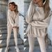 New Women's Clothing Solid Color Long-sleeved Sweater Casual Jacket Sports Suit Women_ecoleips.com