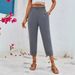 Suitable For All Seasons Summer Elegant Holiday Style Elastic Pocket Loose High Waist Women's Cropped Wide-leg Pants_ecoleips.com