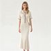 Women's Short Sleeve Lapel Ribbed Knit Button Front Bodycon Midi Dress – Spring Summer Casual Gown 2026_ecoleips.com