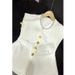 Women's Clothing Fashionable Collar Button Sleeveless Suit Vest Retro Waist Top_ecoleips.com