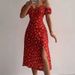 Colors 5 Sizes In Stock Foreign Trade Women's New Sexy Slim Mid-Length Floral French Strap Dress_ecoleips.com