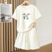 Plus Size Women's Fashion Set Short Sleeve T-Shirt And Shorts Simple Sporty Casual Two Piece Set New_ecoleips.com