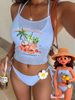 2026 Halter Bikini Women's Sexy Tropical Fruit Print Vacation Style Swimsuit European And American New Cross Border E-commerce_ecoleips.com