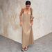2026 European And American Fashion Casual Solid Color V-Neck Backless Sexy Sleeveless Strap Elegant_ecoleips.com