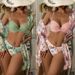 Aria Basics 2025 New Cross-Border Swimwear Europea Ad America Three-Piece Set Mesh Log Sleeve Suscree Cover-Up Bikii For_ecoleips.com