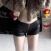 Women's Black Low Waisted PU Leather Bodycon Shorts Sexy Zippered Hot Pants Bootcut 2026 Summer New Style Super Short_ecoleips.com