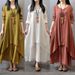 European And American Best-selling Cotton And Linen Comfortable Loose Short Sleeved Dress_ecoleips.com