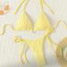 Women's Solid Color Bikini Set Sexy Swimwear Adjustable Triangle Top Tie-Side Bottoms for Beach Pool_ecoleips.com