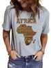 European And American Cross-border Foreign Trade Wholesale Clothing, African Continent Map Print Round-neck Plus-size_ecoleips.com
