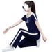 Casual Sports Suit For Women Summer 2025 New Loose Fashionable Youthful Wide-Leg Pants Two-Piece Set_ecoleips.com