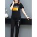 Breathable Activewear Set – Women's Quick-Dry Short Sleeve Top & 7/8 Lounge Pants | Plus Size Friendly (M-4XL) | Casual Streetwear In Classic Colors_ecoleips.com