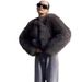 Women's Clothing Short Faux Fur Coat Women's Fashion Winter Jacket Streetwear Trendy Cropped Outerwear Grey Fashion Winter Jacket Streetwear Fashion_ecoleips.com