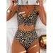 2026 New Leopard Print Exposed Navel One-piece Swimsuit Women Slim Beach Bikini Hot Spring Swimsuit_ecoleips.com