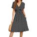 2026 Spring European American Women Short Sleeve Waist Elegant Midi Evening Dress_ecoleips.com