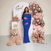 Off-Shoulder Fishtail Maternity Dress Long Sleeved Women's American Style Maternity Wear_ecoleips.com