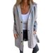 Women's Casual Hooded Jacket Single Breasted Solid Color Autumn Winter Coats_ecoleips.com