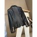 Women's Clothing Black short shoulder pads small casual suit leather jacket suit jacket female pu leather jacket female jacket _ecoleips.com