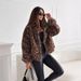K Fashionable Personality New Furry Leopard Pattern Collarless Short Coat_ecoleips.com
