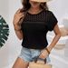 Women's Raglan Mesh Top Hollow Out Breathable Versatile Short Sleeve T-Shirt New European And American Style Clothing_ecoleips.com