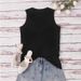 Women's Sleeveless Graphic Bear Print T-Shirt - Soft Polyester Blend, Comfortable & Stylish Summer Top (S-Xxl, Black/Dark Grey)_ecoleips.com