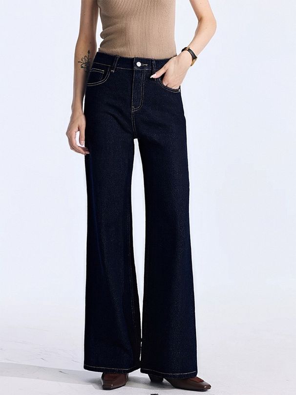 Siyuan Four-way Stretch Design Washed Straight Flared 25 Autumn New Slim-fit Skinny Jeans 9377_ecoleips.com