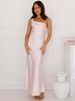 Mozision One Shoulder Backless Sexy Maxi Dress Women Gown Satin Skew Collar Sleeveless Thigh High Split Club Party Long Dresses_ecoleips.com