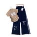 Korean Style Women's Summer Fashion Bow Print Two Piece Set Short Sleeved Loose Wide Leg Pants Casual Outfit For Ladies_ecoleips.com