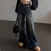 European And Style Cross-border Spring Versatile American Retro Women's Long Denim Pants With Drape Effect_ecoleips.com