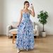 Women's Fashion Floral Print French Style Halter Maxi Dress – Casual Boho Summer Gown_ecoleips.com
