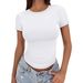 Slim Fit Women's T-Shirt round Neck Sexy Summer Top European American Style Women's Clothing_ecoleips.com