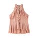 Aria Basics Aria Basics Cross-border ZA European And American Style Women's Clothing INS Trendy Layered Decorative Halter Neck Top_ecoleips.com