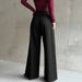 Voya European American Style Black High Women's Suit Pants,slimming Versatile,suitable For Workplace Commuting,High-end Straight-leg Flared Trousers_ecoleips.com