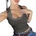 Women's Y2K Sexy Solid Color Halter Neck T-Shirt Top Versatile Summer Clothing_ecoleips.com