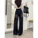 Korean Style Women's Distressed Retro Denim Jeans Loose Fit Straight Leg Floor Length Trousers for Spring Autumn Cleanfit_ecoleips.com