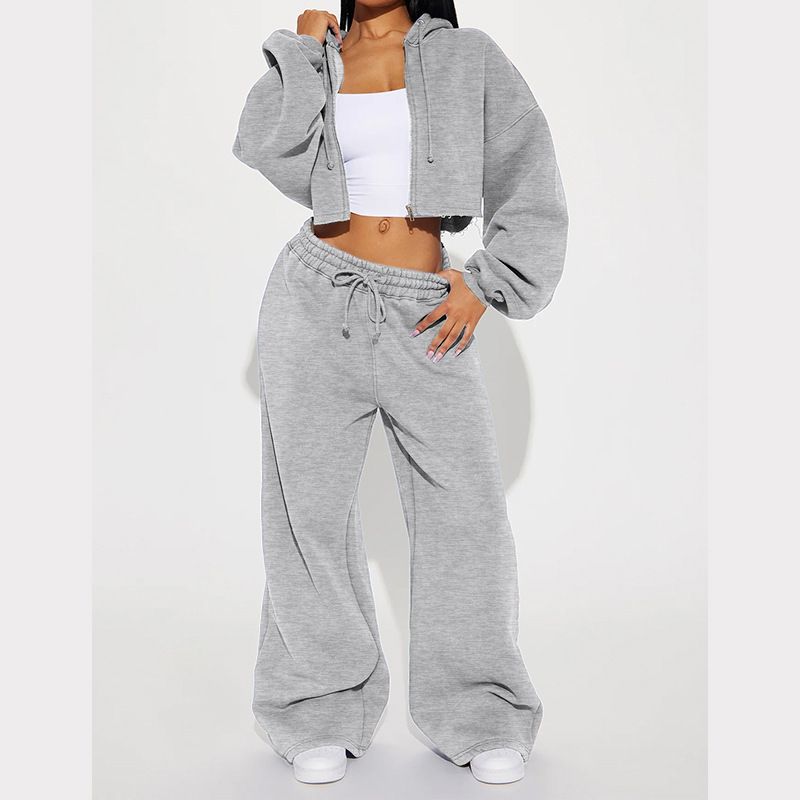 Women's Long Sleeve Sweater & Pants Set – Sporty Casual Outfit For Spring & Autumn (S-XL, Pink/Light Gray/Green/Blue/Dark Gray_ecoleips.com