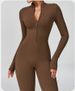 K Zipper Cloud-like Long-sleeved Yoga Bodysuit High-intensity Fitness Exercise One-piece Bodysuit_ecoleips.com