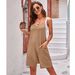 Summer Women's Romper Jumpsuit - Sleeveless Adjustable Strap Pocket Shorts With Elastic Knit Fabric, Casual Overalls For Streetwear, ( 16 Colors)_ecoleips.com