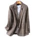 Plaid Small Suit Women's Spring And Autumn New Loose Casual Suit Jacket Women_ecoleips.com