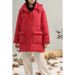 Premium White Goose Down Hooded Parka With Large Pockets – Warm Winter Coat For Women, Mid-Length Red Puffer Jacket, Loose Fit Cotton Shell_ecoleips.com