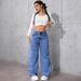 Women's Wide Leg Jeans Loose Slimming Denim American Style Floor Length Washed Effect for Spring Autumn Collection_ecoleips.com