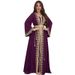 AB422 Muslim Dress Middle East Cross-Border Trade Women's Fashion Ribbon Robe Two-Piece Set New Style_ecoleips.com