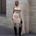 Summer Fashion Sexy Asymmetrical Shoulder Ribbon Slim Fit Hip Wrapped Bodycon Dress Casual Party_ecoleips.com