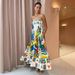 2026 New Casual Long Women, Strap Print Linen Dress In 9 Colors With Large Hem For Cross-Border E-commerce_ecoleips.com