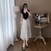 High End V-Neck Dress Summer Slimming Temperament, High-End Sense, Fashionable And Fashionable, Upscale Mid Length_ecoleips.com