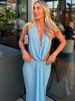 Sisterlinda Mesh High Street 2Piece Set Solid Sexy Stunning Lace UP Draped Swinging Neck Chic Tank+Maxi Skirts Mujer Party Suits_ecoleips.com