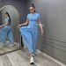 Summer New Style Women's Casual Elegant Suit Short Sleeved T-Shirt And Wide Leg Pants Clothing Set_ecoleips.com
