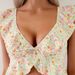 and American Seaside Floral Print Two-piece Swimsuit, Feminine Deep V Quick-dry Bikini, High-end European Style_ecoleips.com