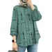 Women's Clothing Middle East Malay New Women's Muslim Floral Shirt Fashion Puff Sleeve_ecoleips.com