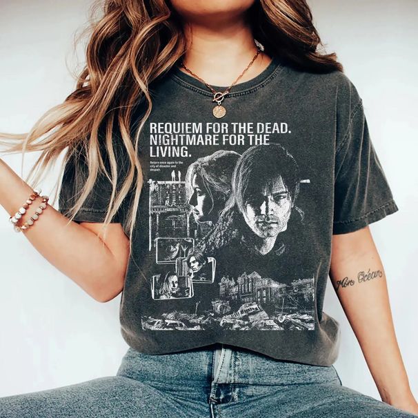 Resident Evil 9 Requiem Shirt Leon Kennedy Tee Grace Ashcroft Biohazard Tee Short Sleeve Men Women For Spring And Summer Unisex_ecoleips.com